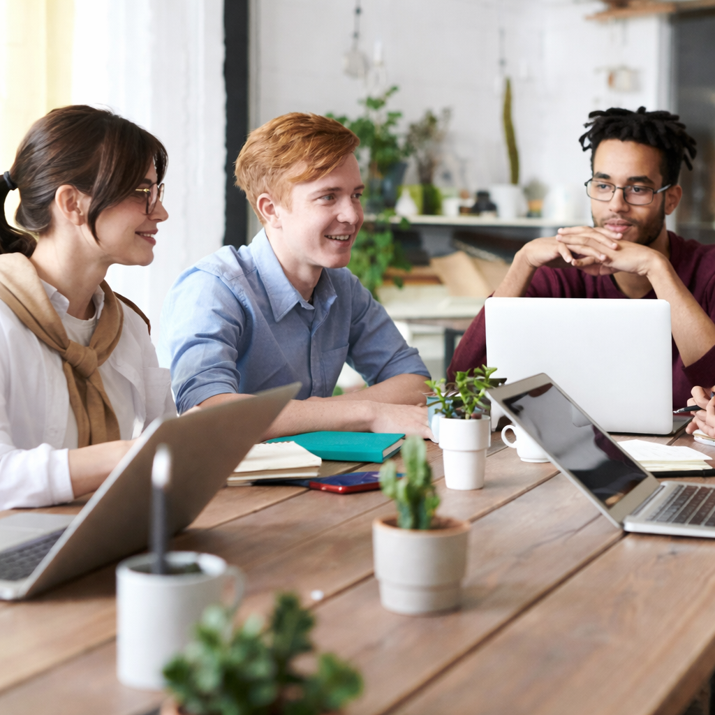 publishers are in the conference room descussing articles