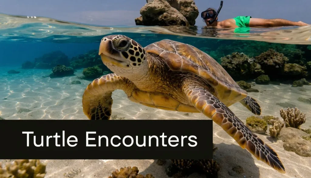 The 10 Best Snorkeling Spots for 2026 Snorkeler swimming above a sea turtle in crystal-clear tropical water with coral reef below.