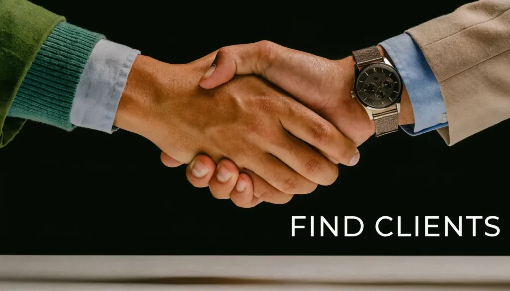 Professional handshake symbolizing freelance client relationships, networking, and business opportunities