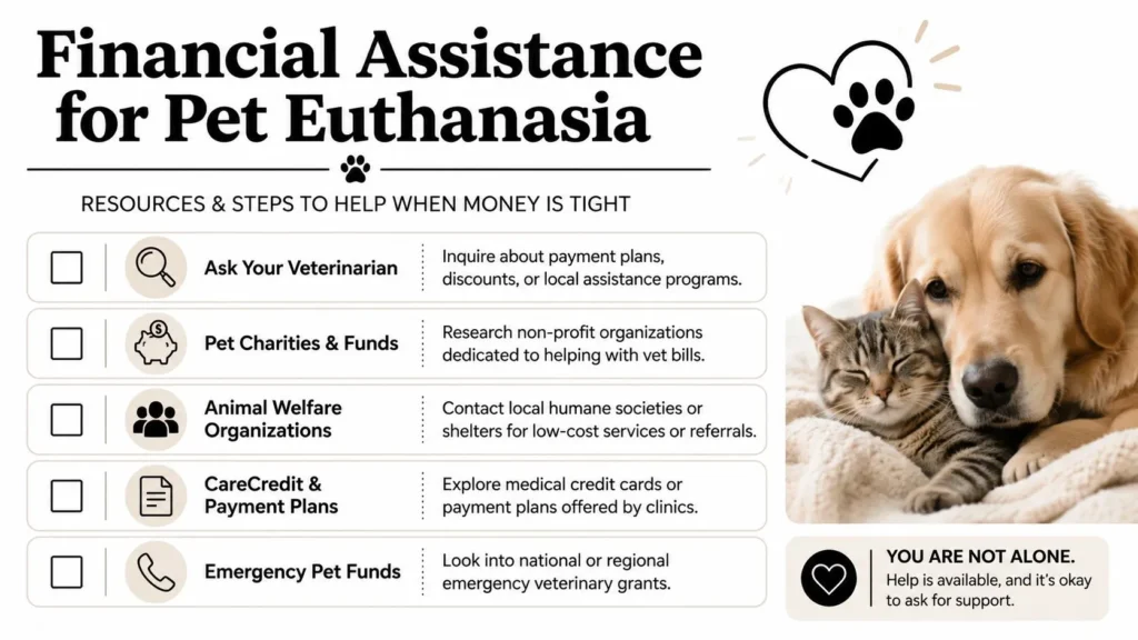 Cost to Put a Dog to Sleep: A Compassionate Guide Financial assistance options for pet euthanasia, featuring a dog and cat with resources for veterinary support.